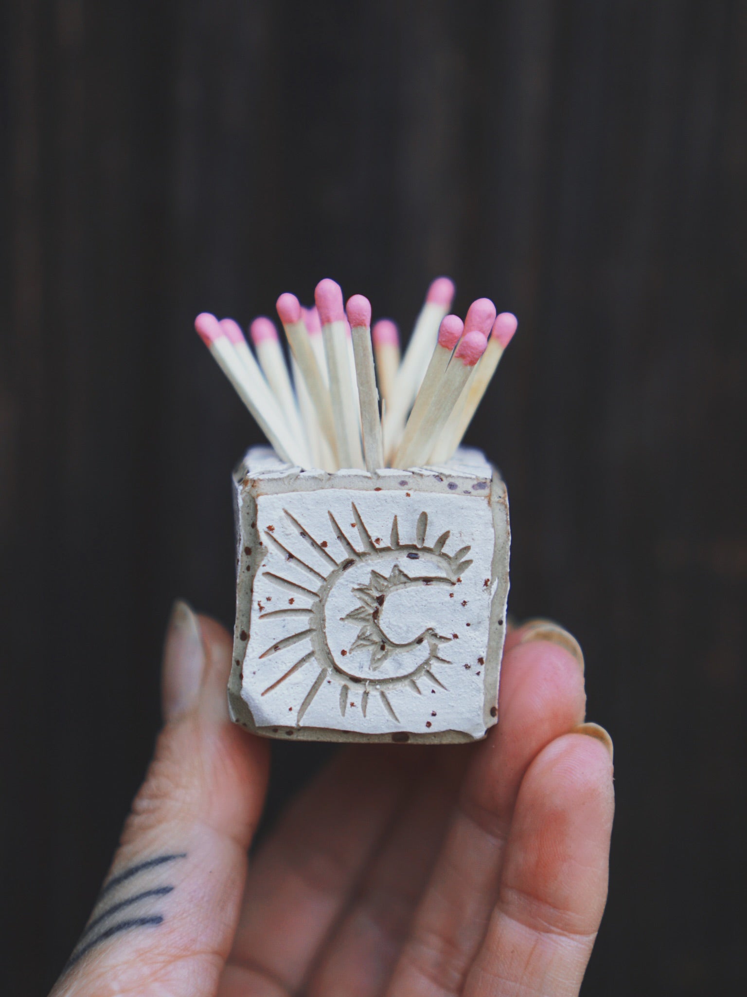 Magic Matchbox Lighter and Storage Candleholder - White