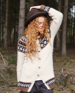 Iceland Knit Cardigan - Natural / Brown