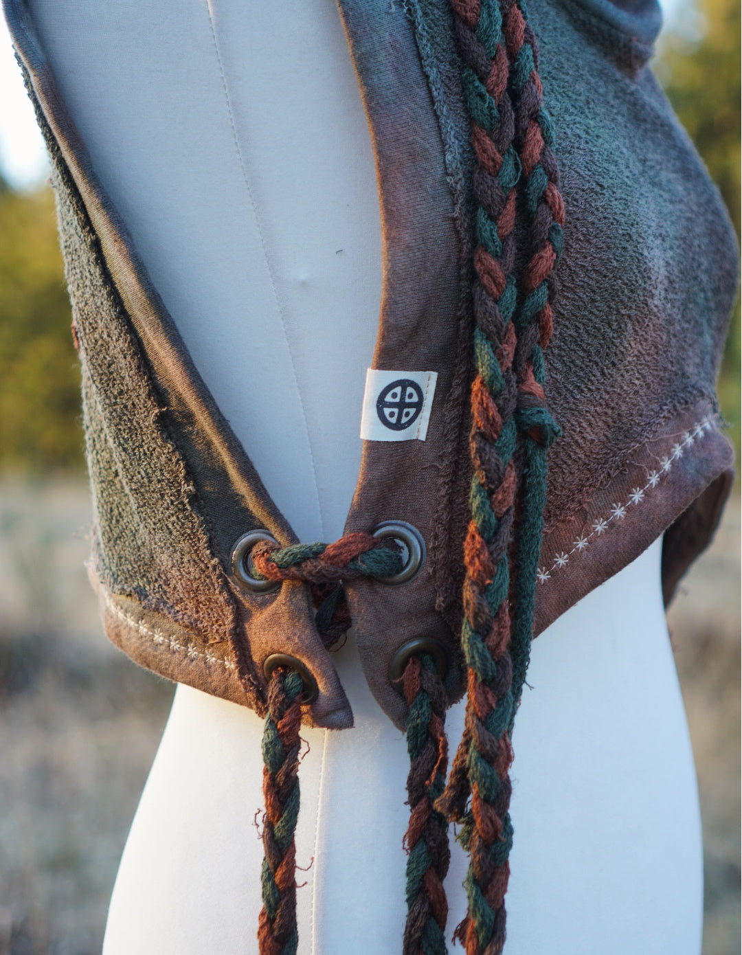 Hemp Hoodie  Vest - Fallen Leafs