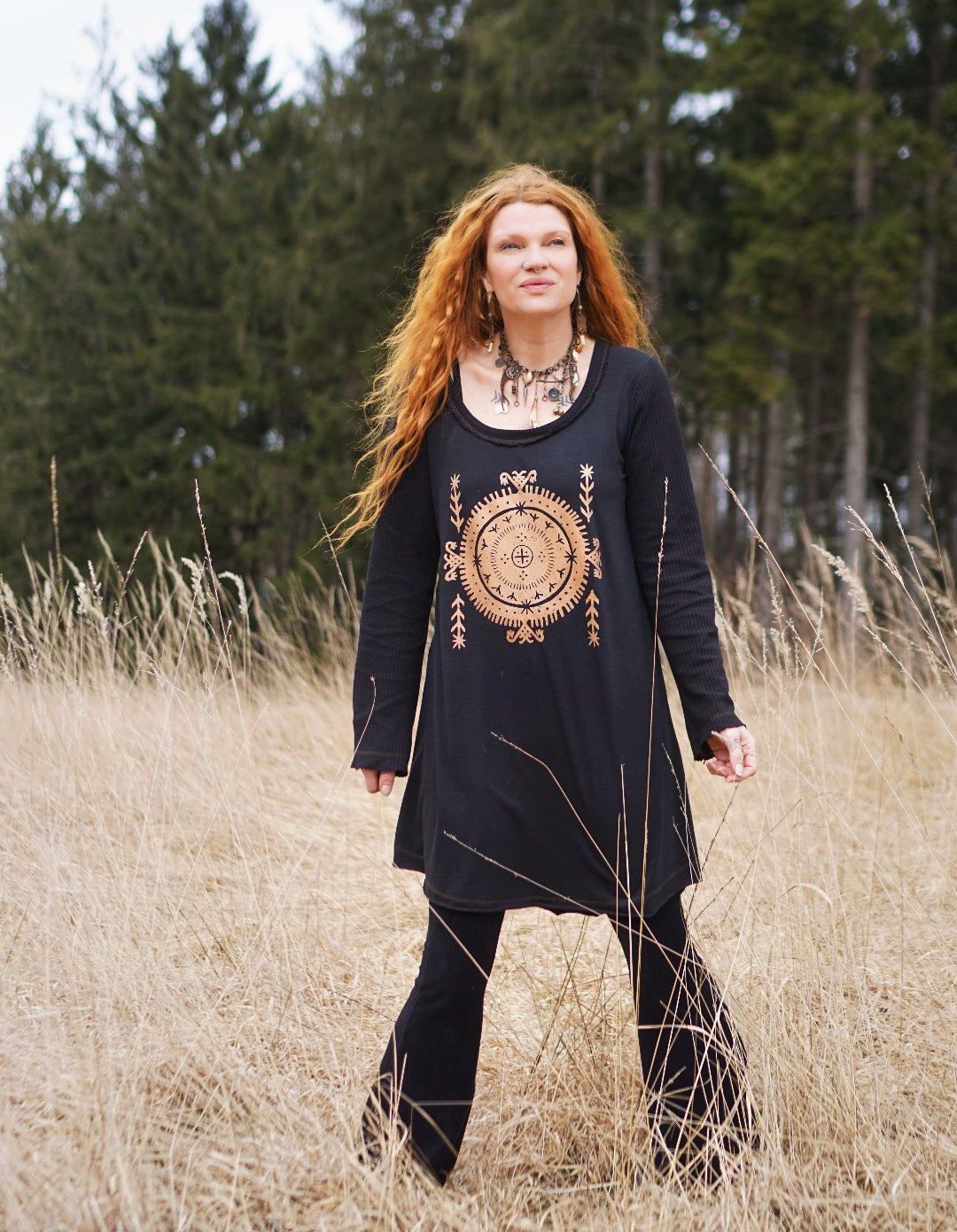 Cozy Oversized Long Sleeve Dress - Raven Black
