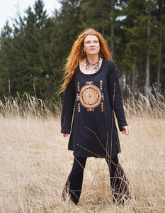 Cozy Oversized Long Sleeve Dress - Raven Black