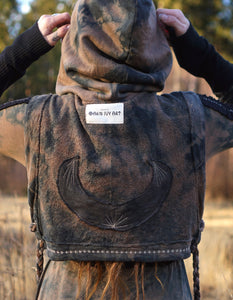 Hemp Hoodie  Vest - Black Soil
