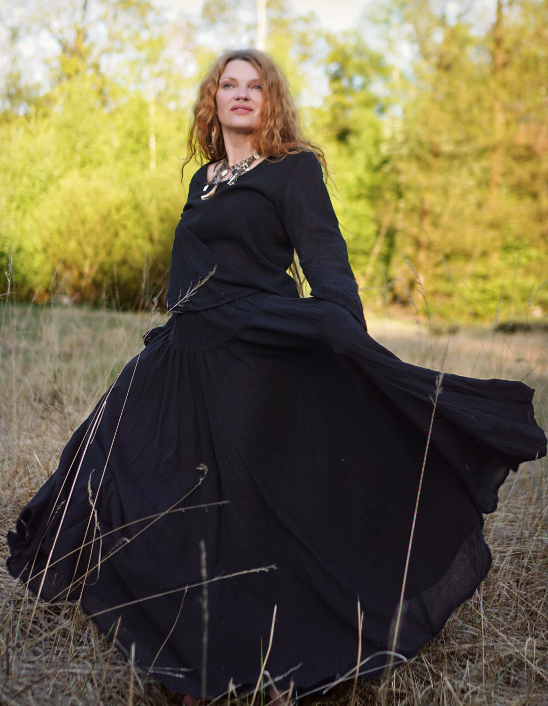 Maxi Skirt - Raven  Black