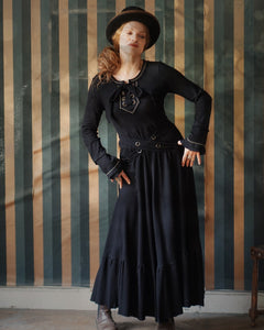 Folkloric Maxi Dress - Raven 🐦‍⬛  Black