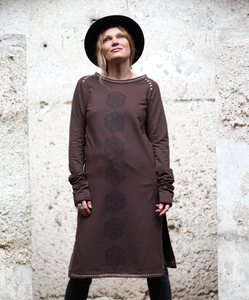 Crew Neck Tunic -  Chocolate