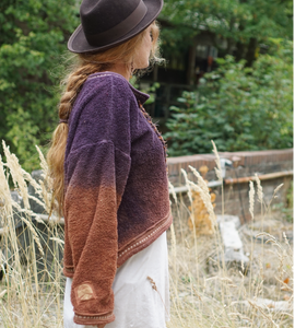 Luna lacing Sweater - Aubergine/Cestnut