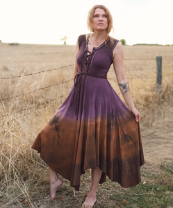 Ella Dress - Amethyst/ Chocolate