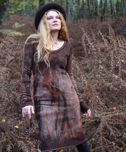 Midi Long Sleeve Dress - Chestnut Mushroom