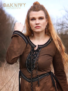 Knutdottir Dress with Necklace - Brown