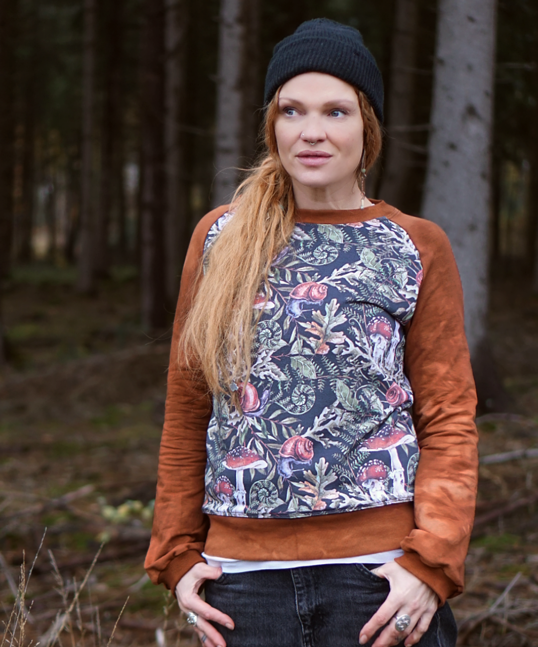 Woodland Raglan Sweater - Rust