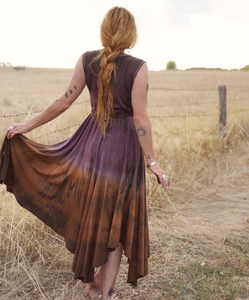 Ella Dress - Amethyst/ Chocolate