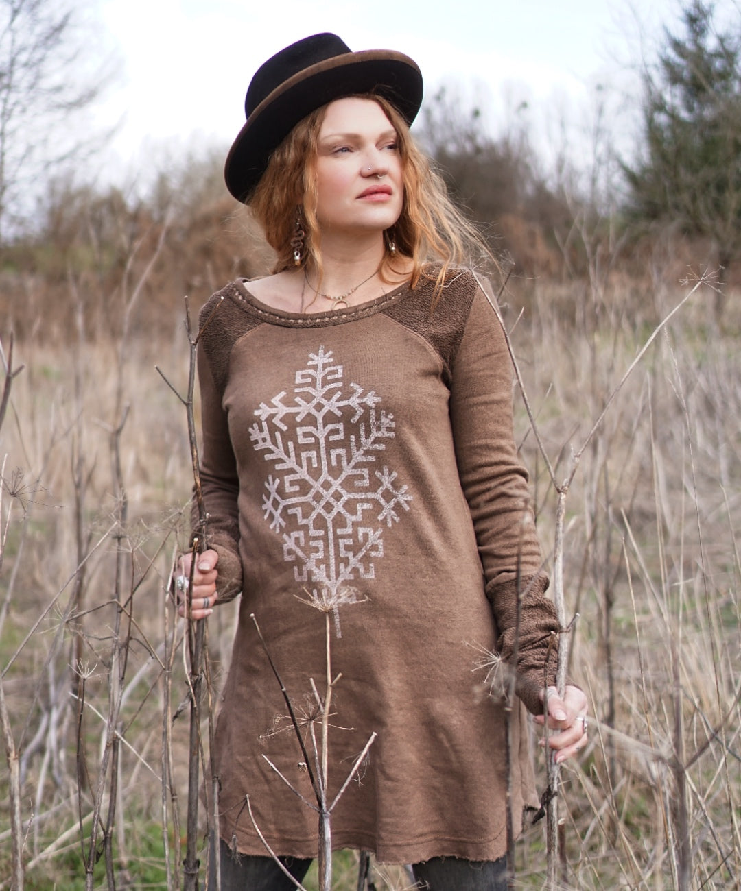 Hemp Long Sleeve Dress - Cacao