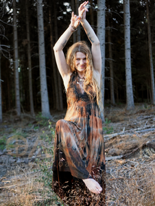 Kali Dress - Dark Rust / Black