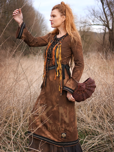 Knutdottir Dress with Necklace - Brown