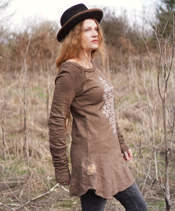 Hemp Long Sleeve Dress - Cacao