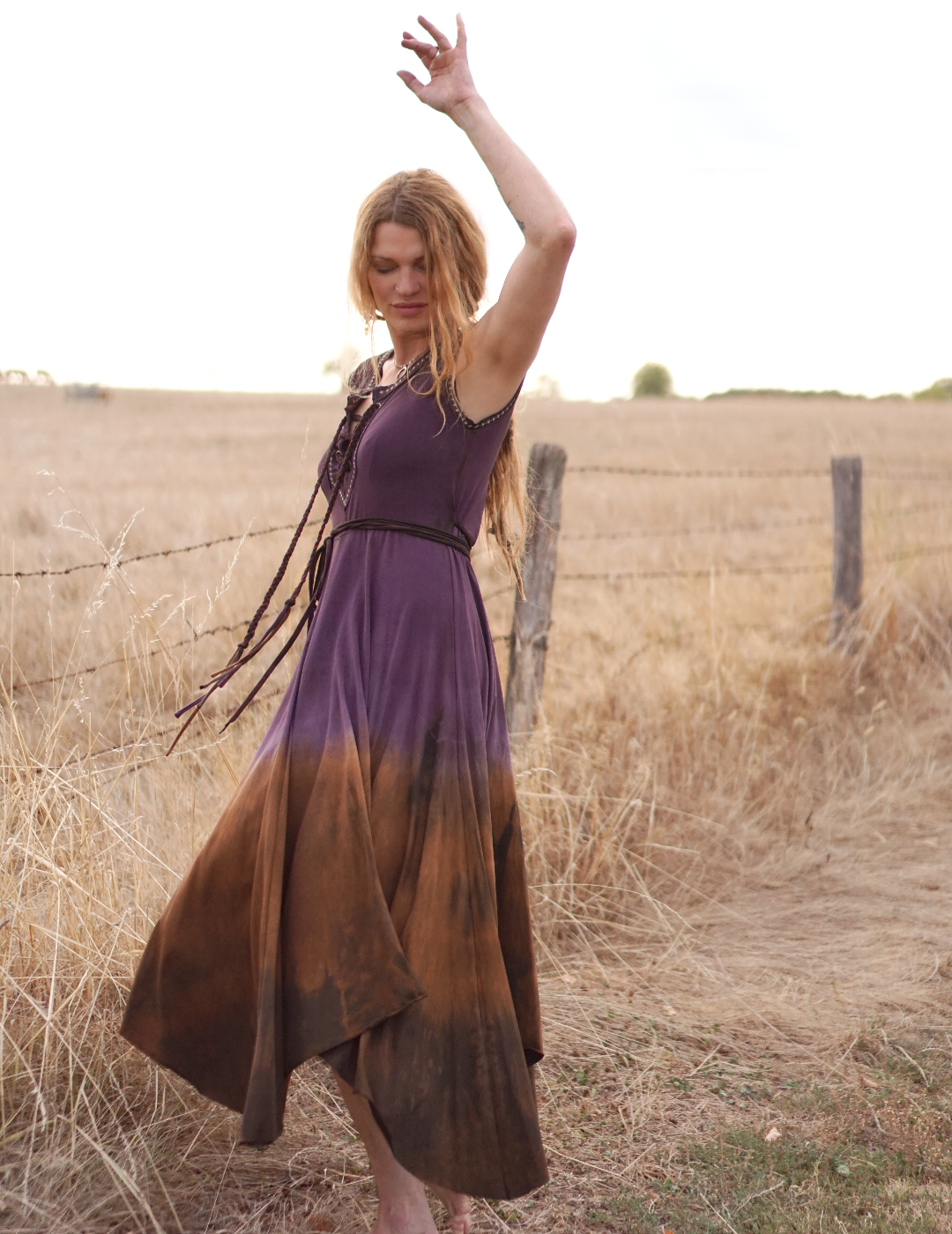 Ella Dress - Amethyst/ Chocolate