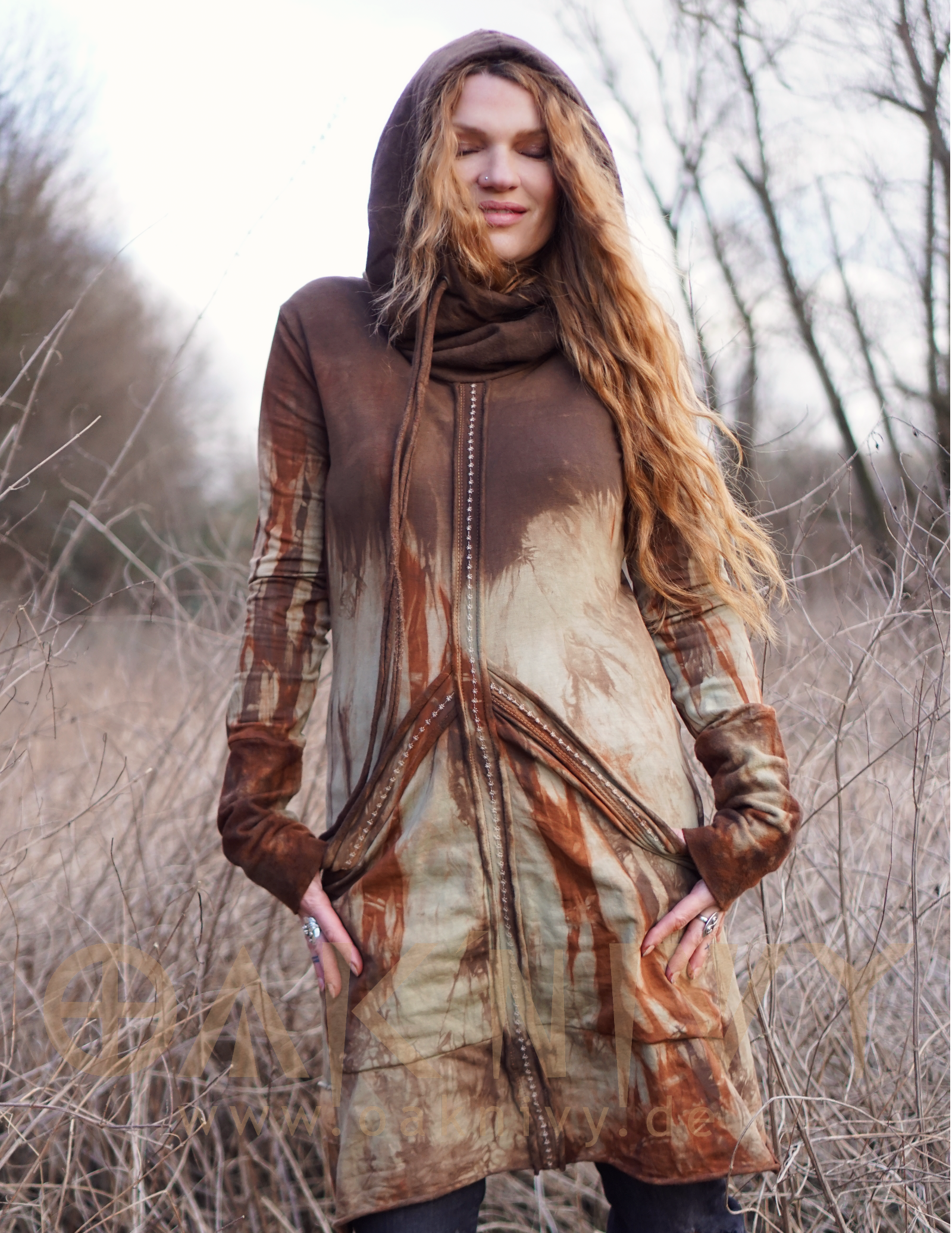 Fauna Hoodie Dress - Rusty Vintage Jade