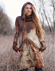 Fauna Hoodie Dress - Rusty Vintage Jade