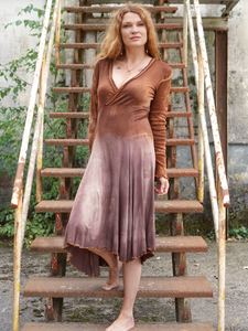 Iva Dress Longsleeve -  Chestnut/Faded Purple