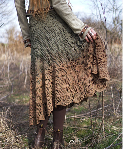 スカート Olive Crochet Skirt leinwande Olive Crochet Skirt leinwande