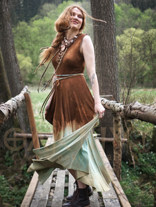 Ella Dress Folklore Print - Mint/Brown
