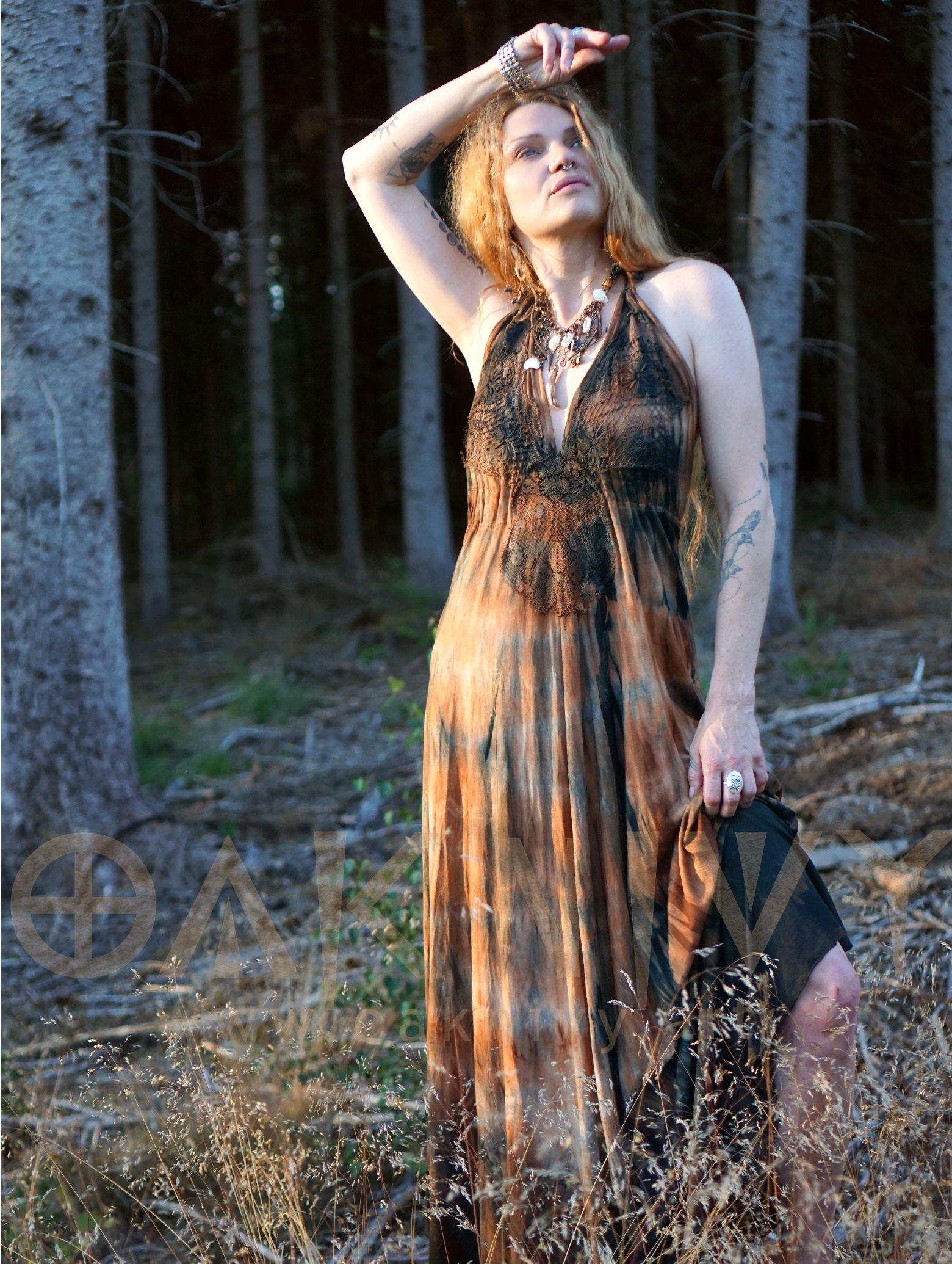 Kali Dress - Dark Rust / Black