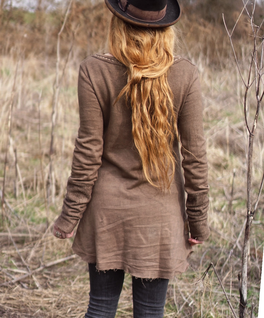 Hemp Long Sleeve Dress - Cacao